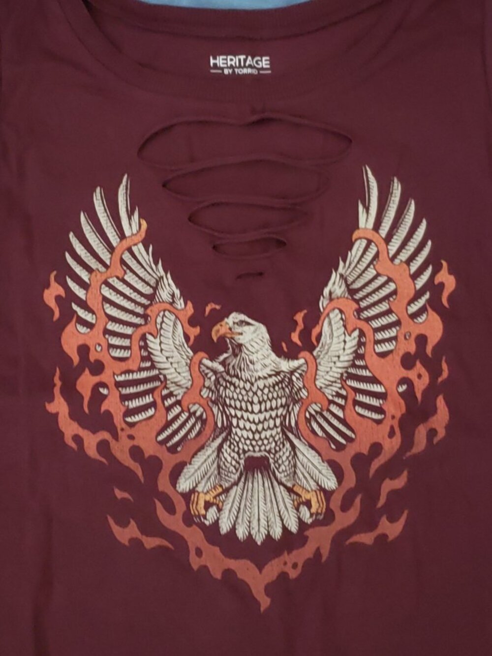 Torrid Burgundy Wine Eagle Flames Super Cool Tank 3X #368 - Picture 3 of 10